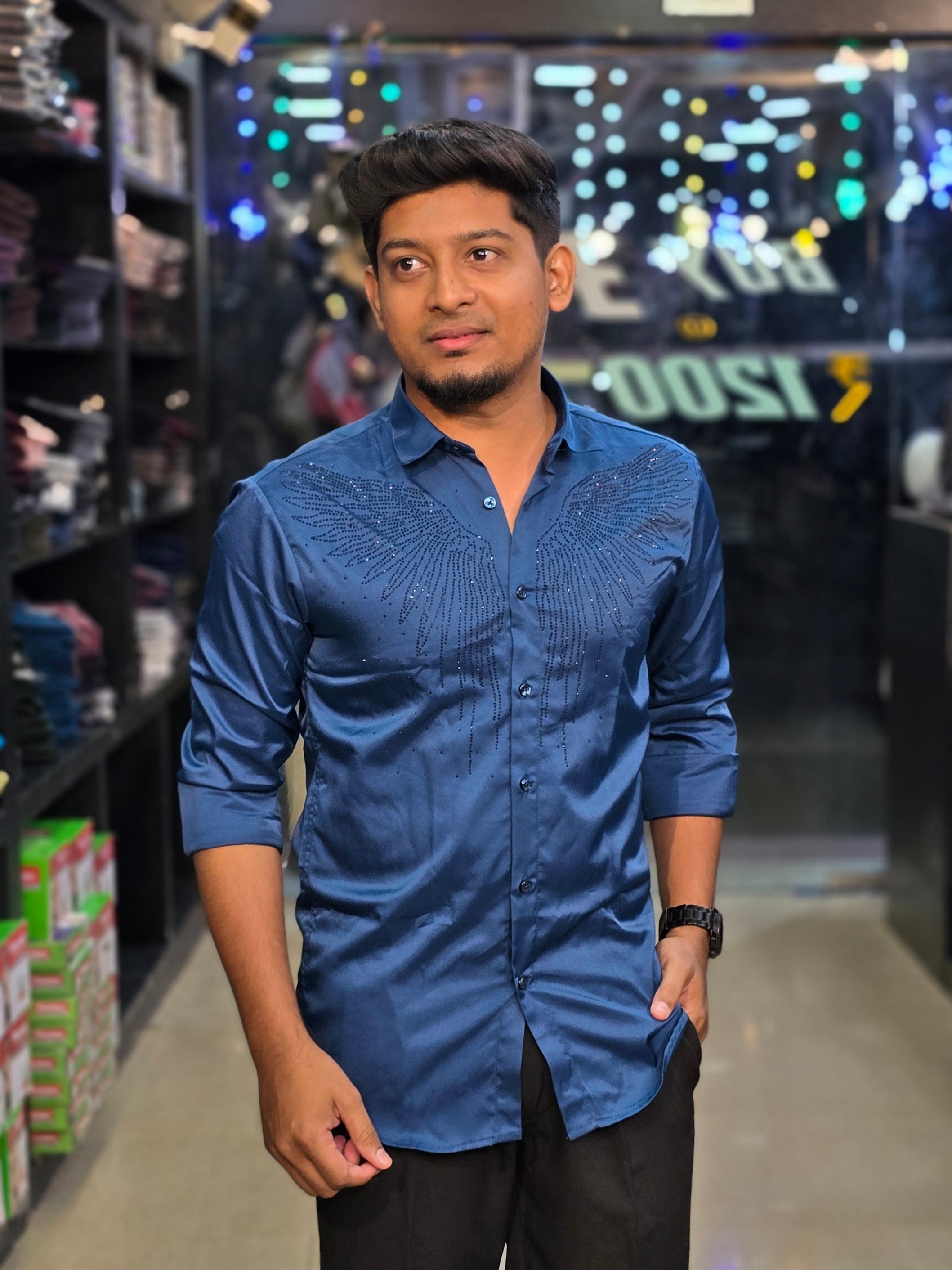 Wing Stone Shirt 7 - Turquoise Blue