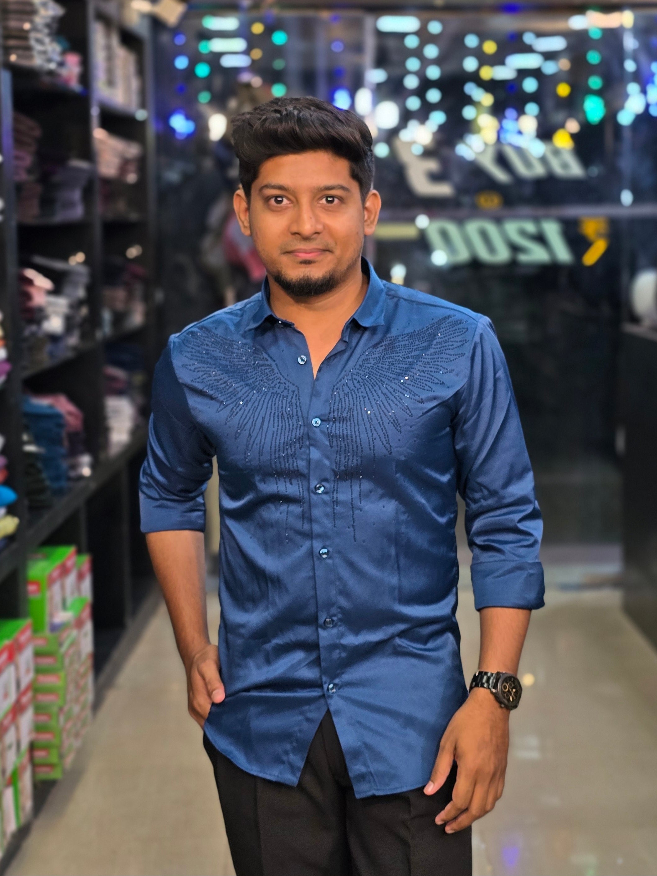 Wing Stone Shirt 7 - Turquoise Blue