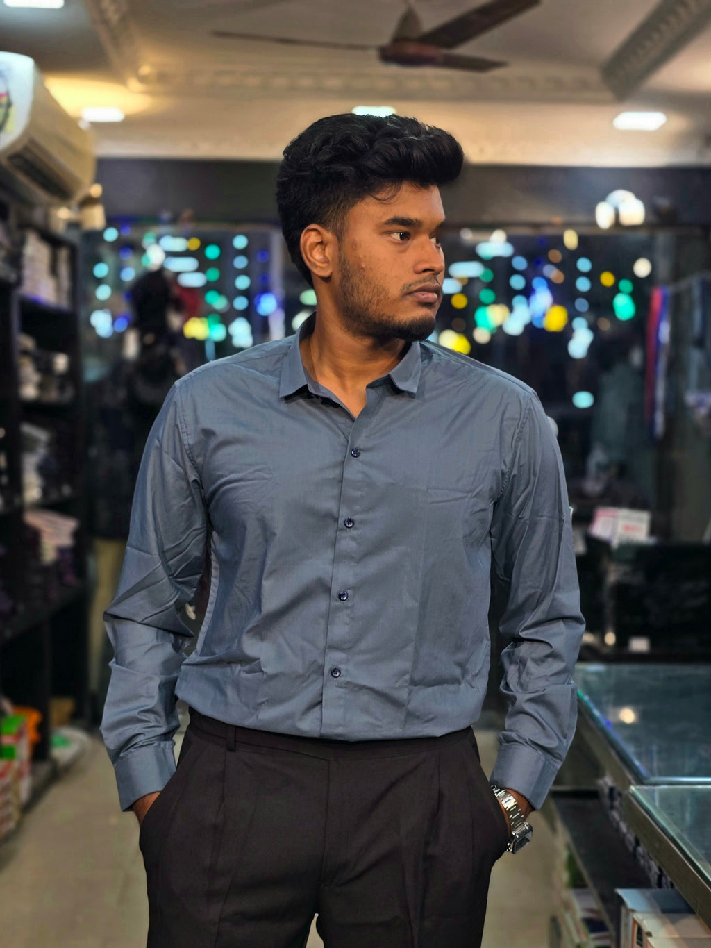 Formal Liquid Shirt - Pastal Blue