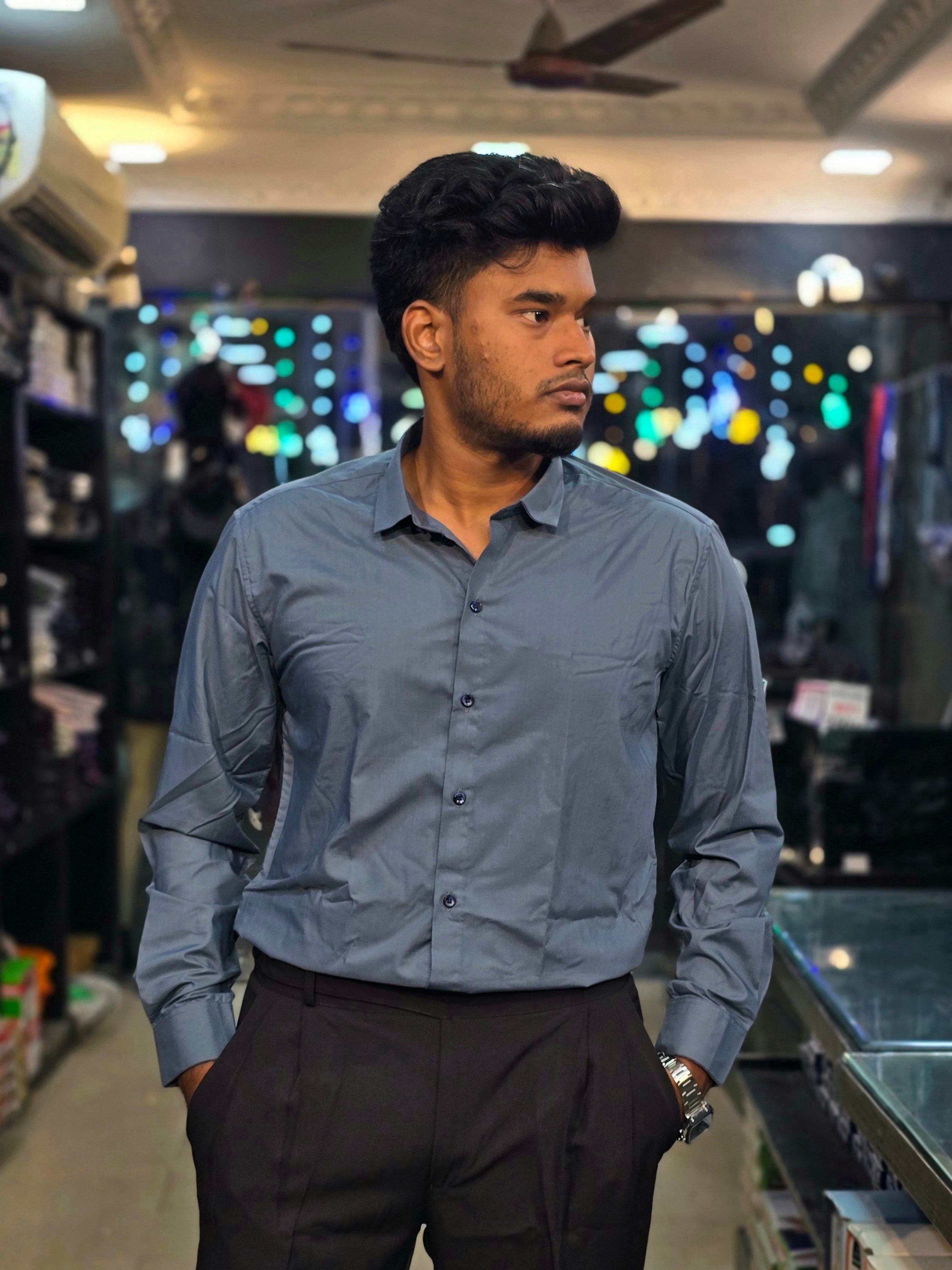 Formal Liquid Shirt - Pastal Blue