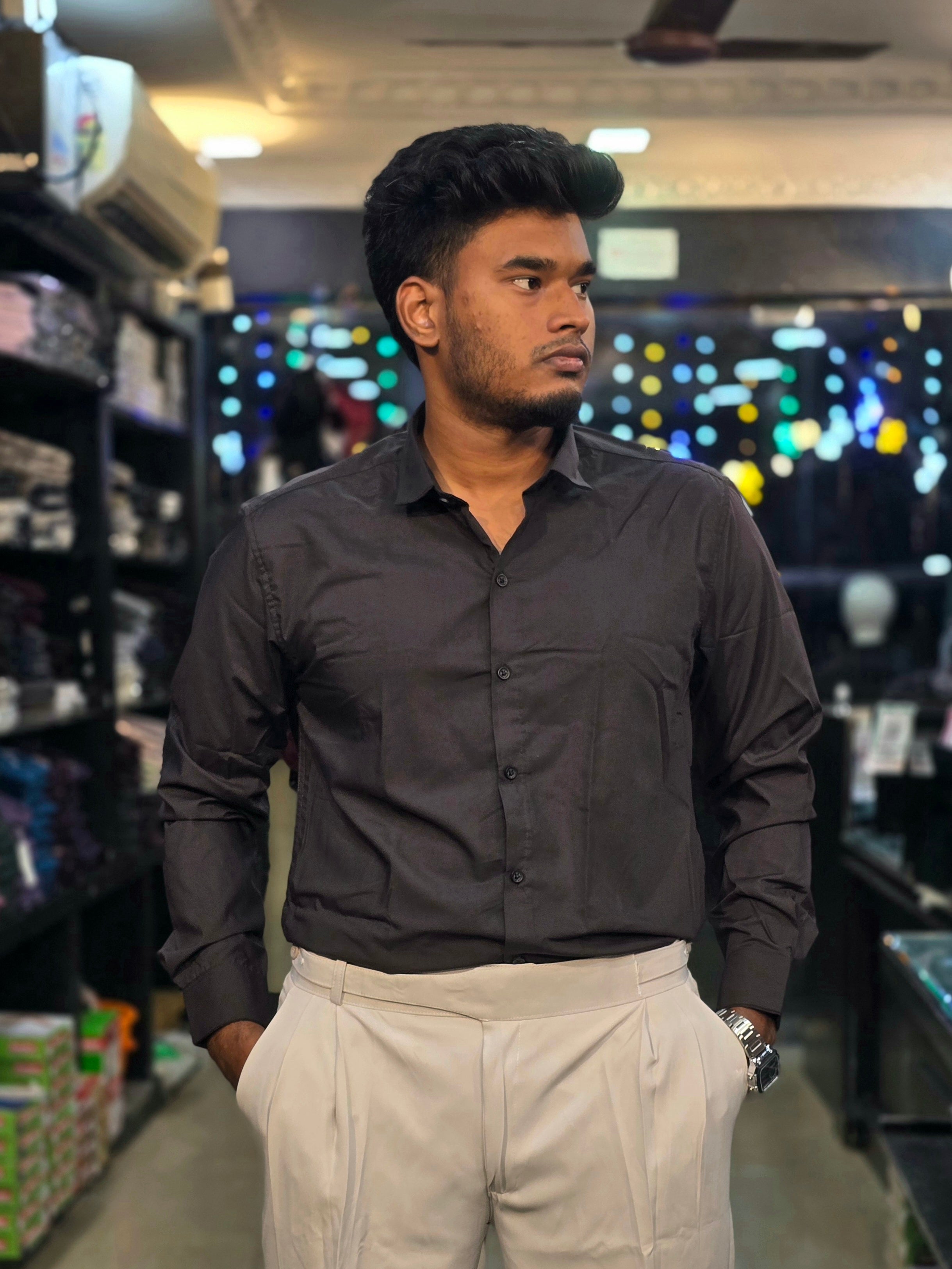 Formal Liquid Shirt - Black