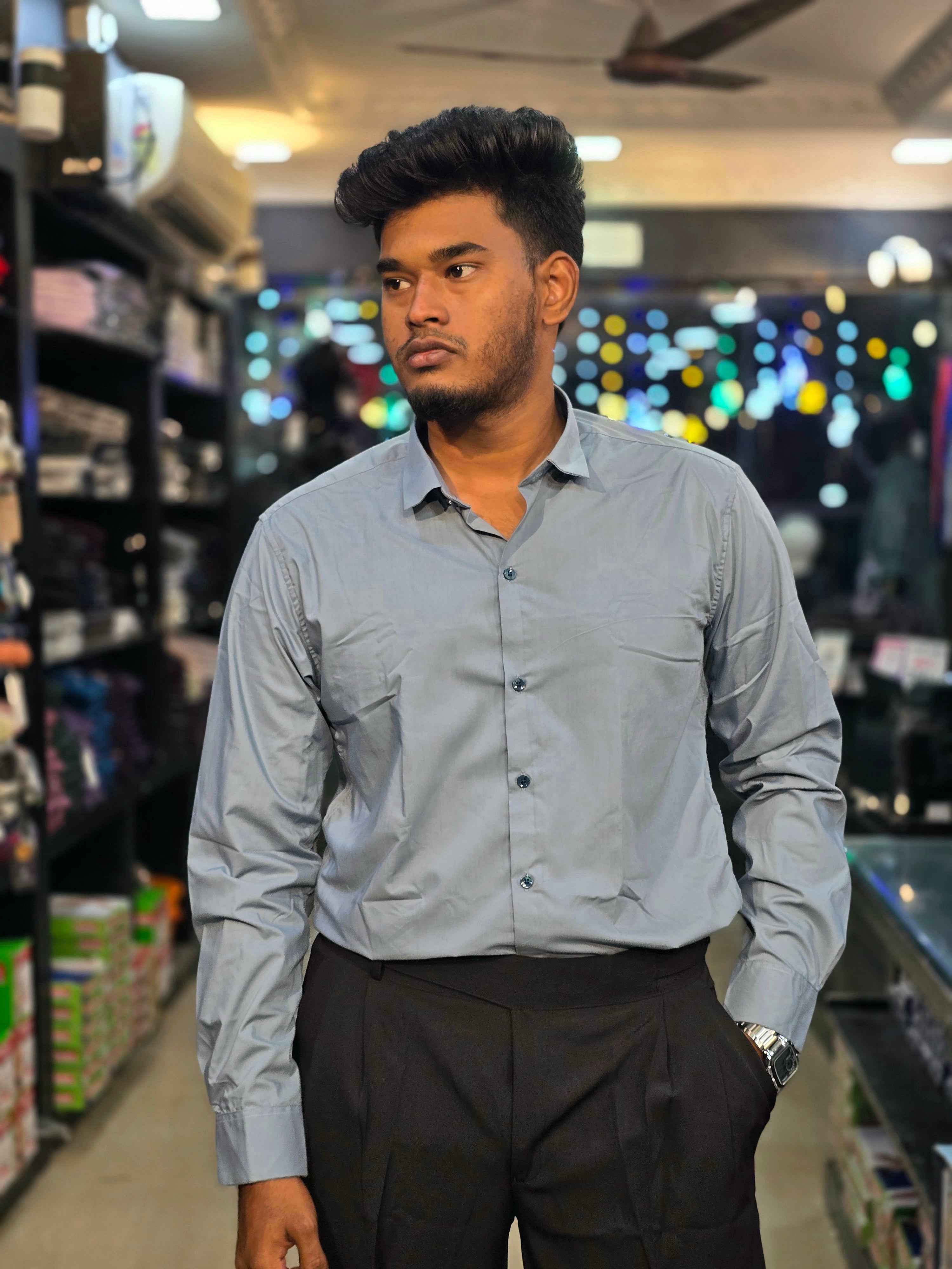 Formal Liquid Shirt- Lite Green