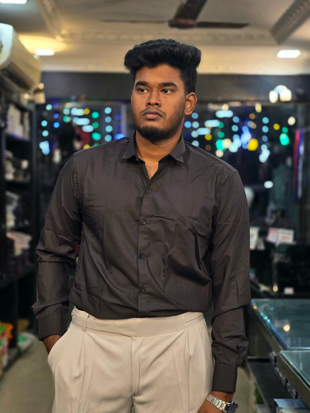 Formal Liquid Shirt - Black
