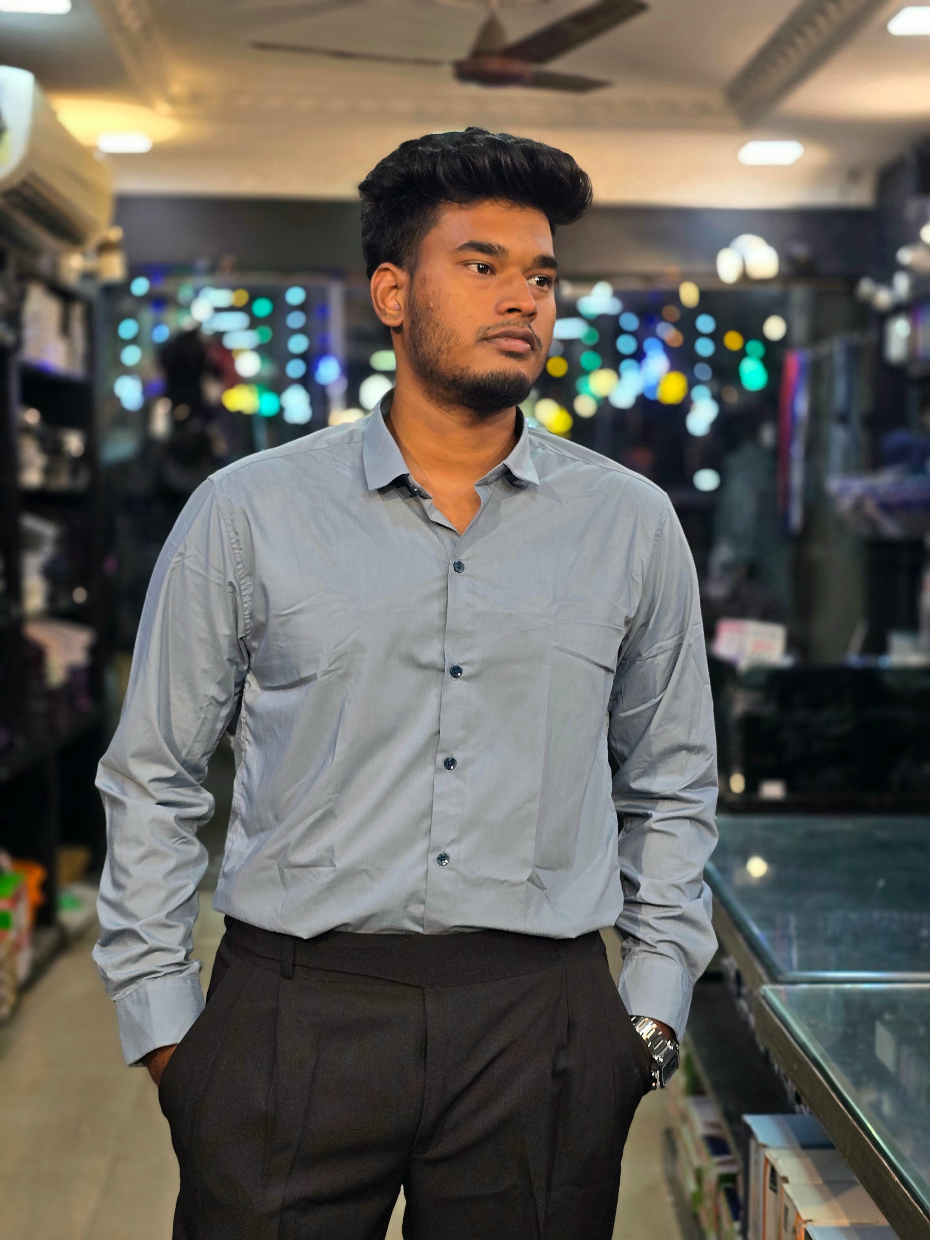 Formal Liquid Shirt- Lite Green