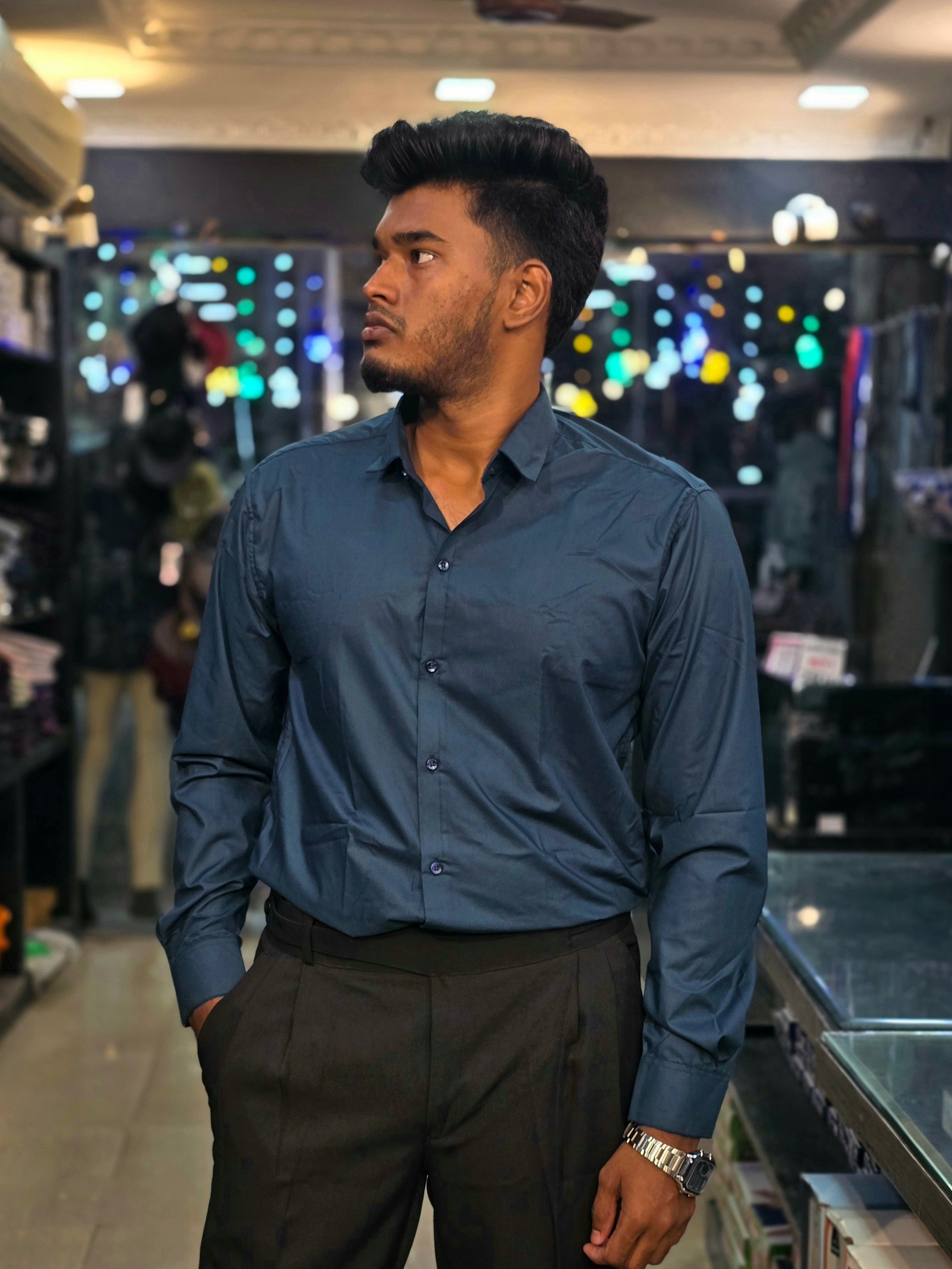 Formal Liquid Shirt - Turquoise Blue