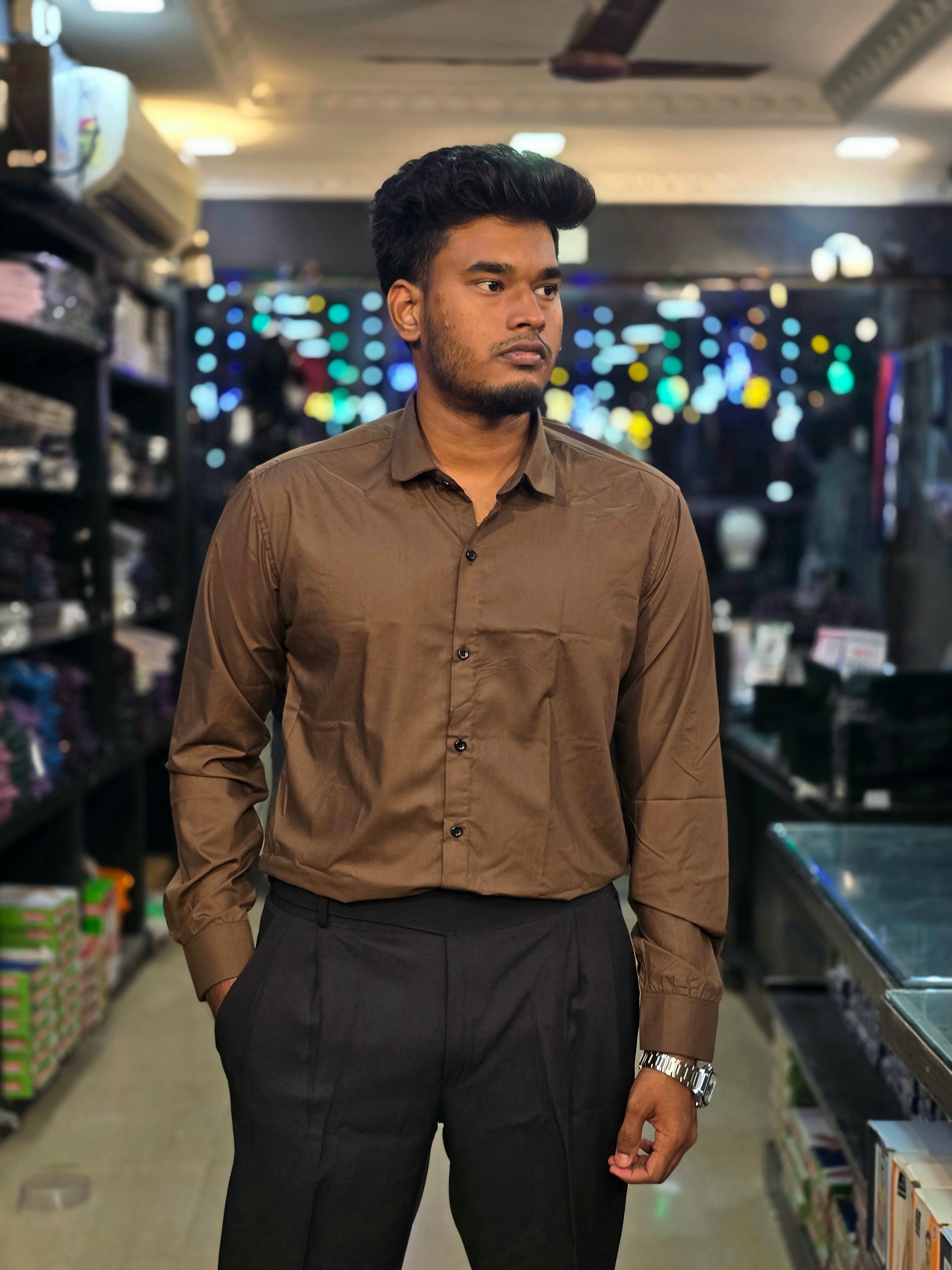 Formal Liquid Shirt - Gold